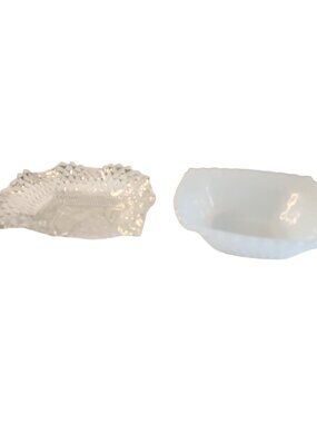 Indiana Glass Co. Anchor Hocking Milk Glass Candy Dishes